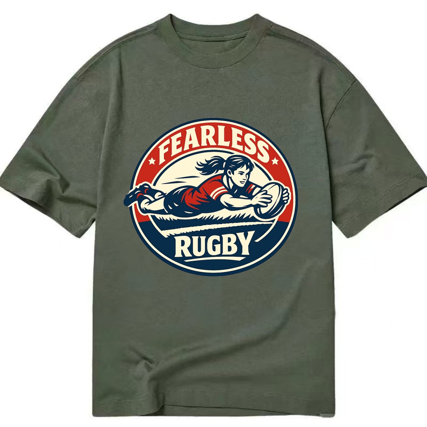 Fearless Try Scorer Emblem - Classic T-shirt - Army Green