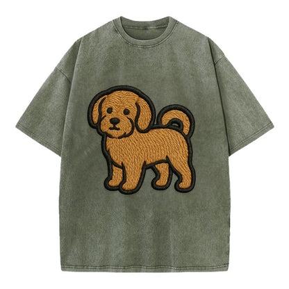 Havanese - Contemporary small dog design - Vintage T-shirt - Army Green
