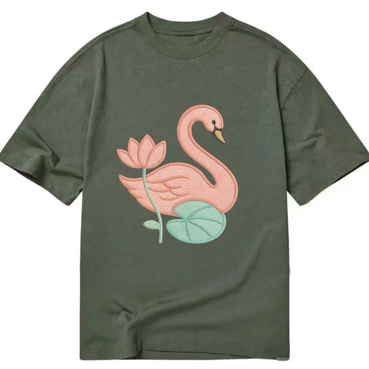 Coral Swan - Classic T-shirt - Army Green