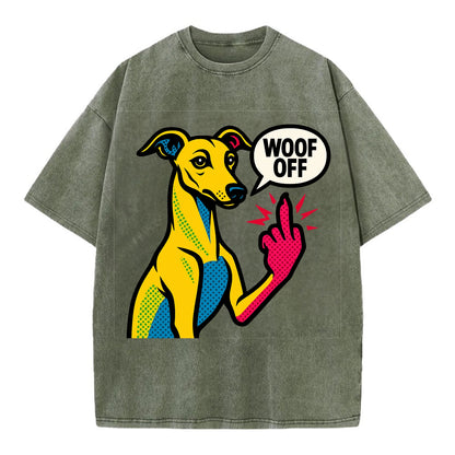 Whippet sleek athletic greyhound-like, elegant long paw giving sass - Vintage T-shirt - Army Green