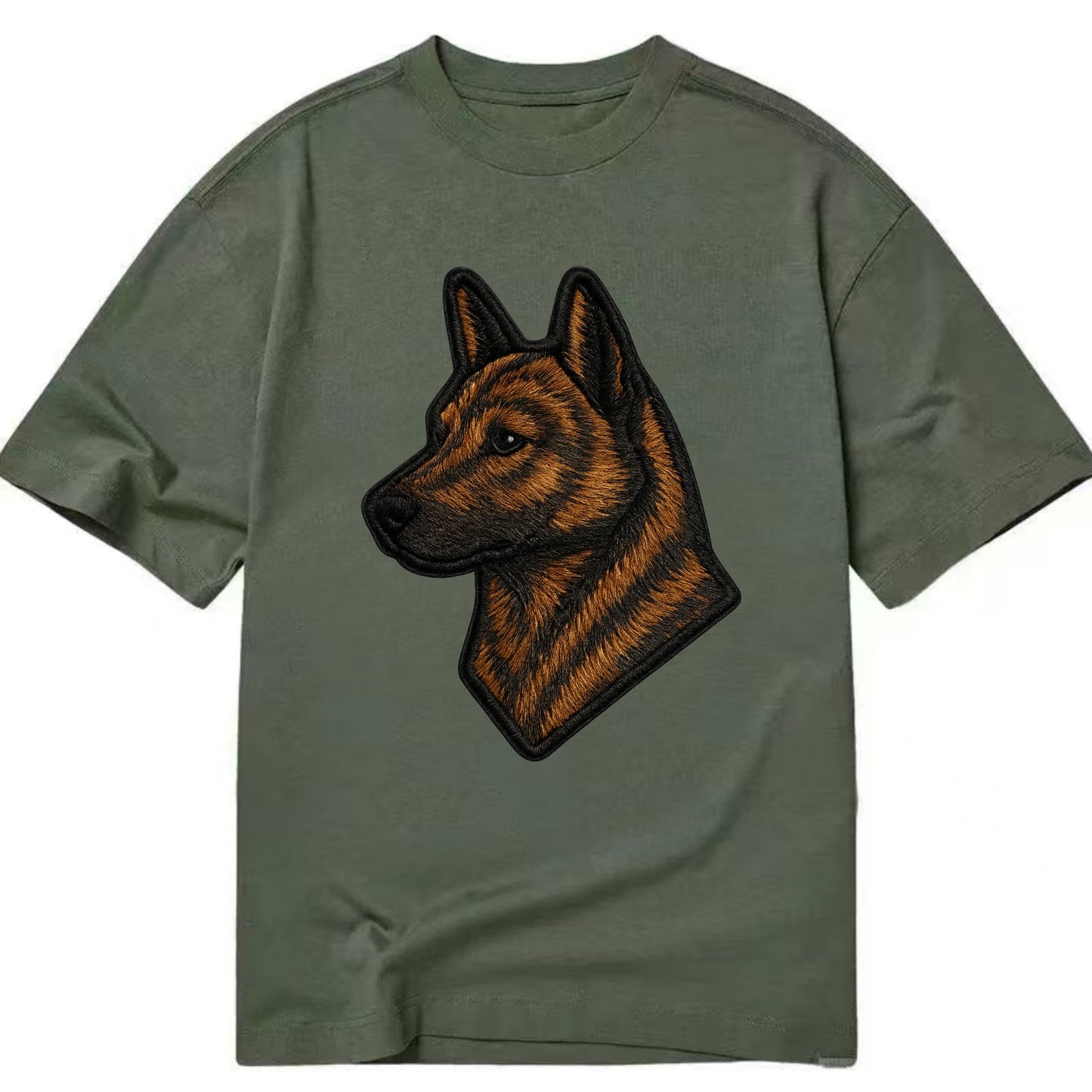 Kai Ken - Modern tiger dog logo with bol - Classic T-shirt - Army Green