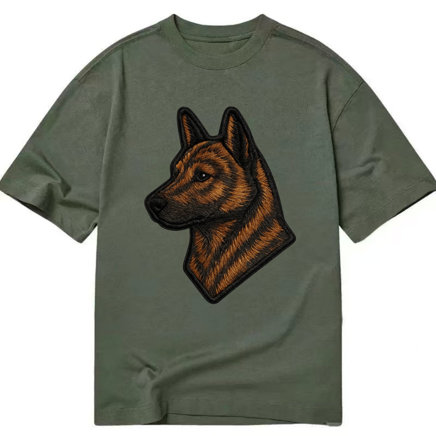 Kai Ken - Modern tiger dog logo with bol - Classic T-shirt - Army Green
