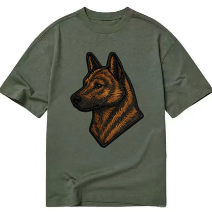 Kai Ken - Modern tiger dog logo with bol - Classic T-shirt - Army Green