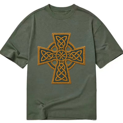Book Of Kells Cross - Classic T-shirt - Army Green