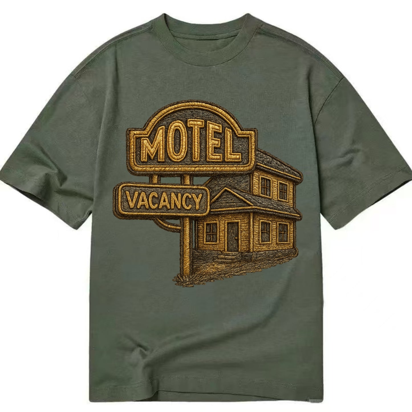 Motel Sign  - Classic T-shirt - Army Green