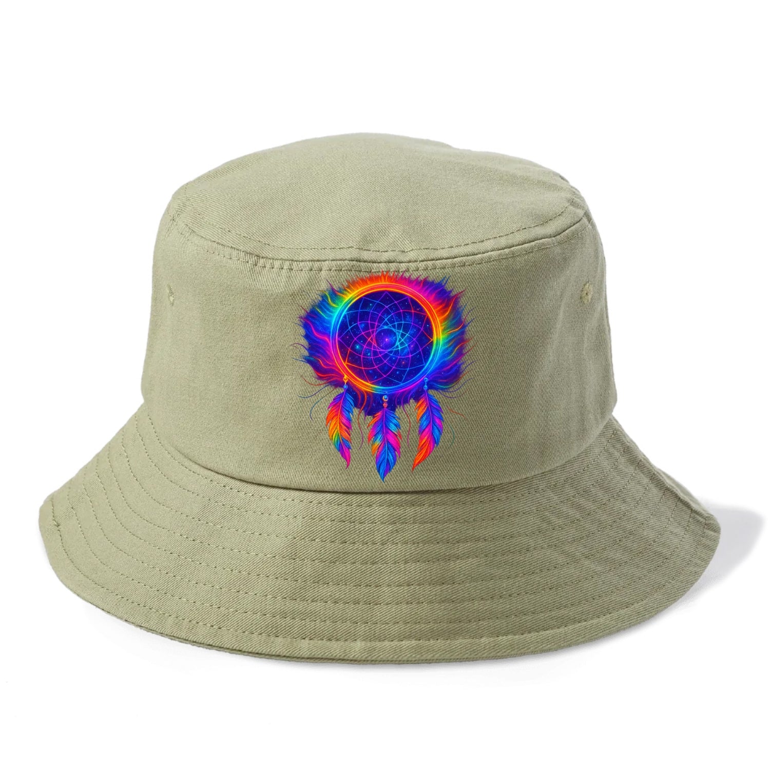 Dream Catcher Universe - Cosmic dreamcat - Bucket Hat - Army Green