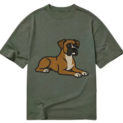 Boxer - Fawn colored relaxed lying down Classic T-shirt - Army Green