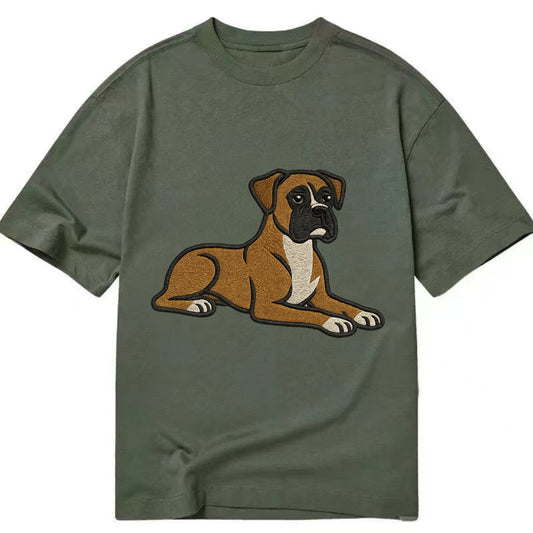 Boxer - Fawn colored relaxed lying down Classic T-shirt - Army Green