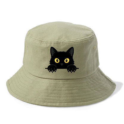 Black Cat  - Bucket Hat - Army Green