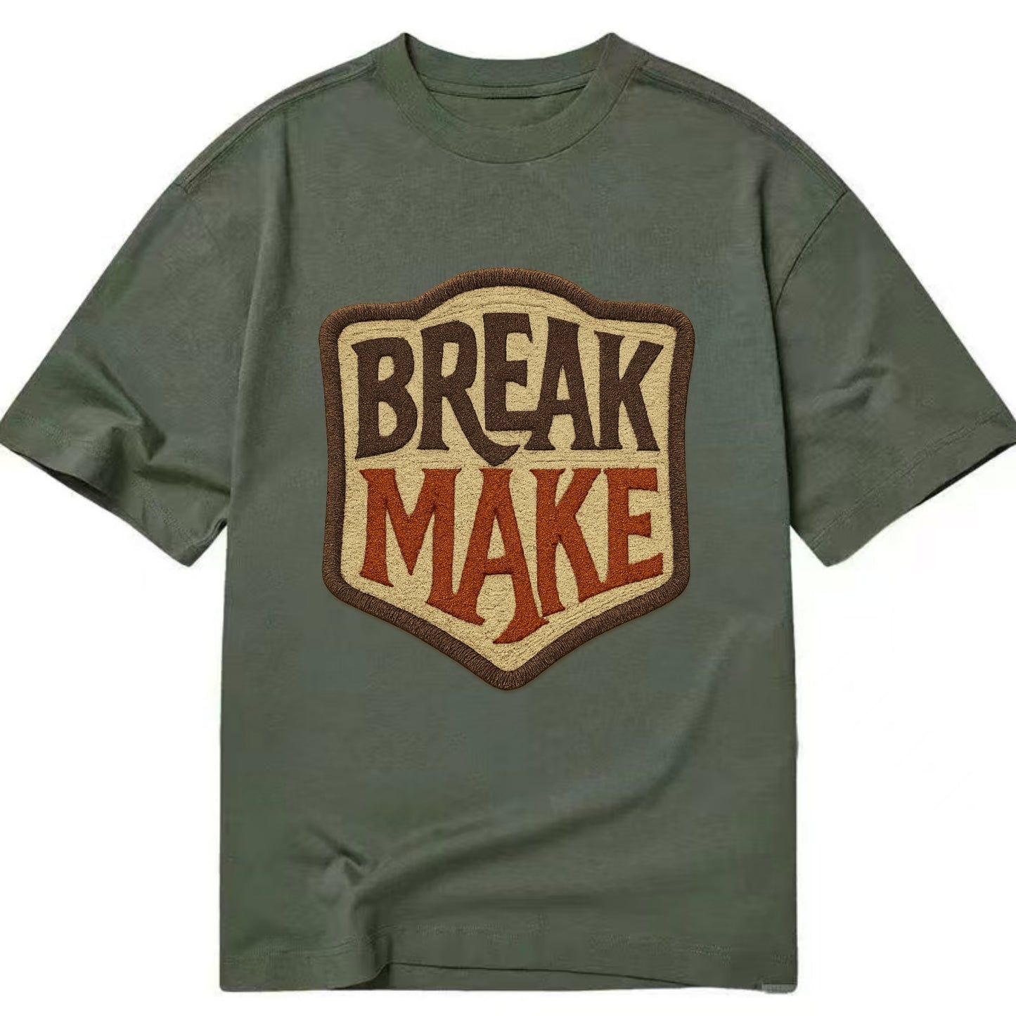 BREAK;MAKE THE RULES Rebel Red Snapback - Classic T-shirt - Army Green
