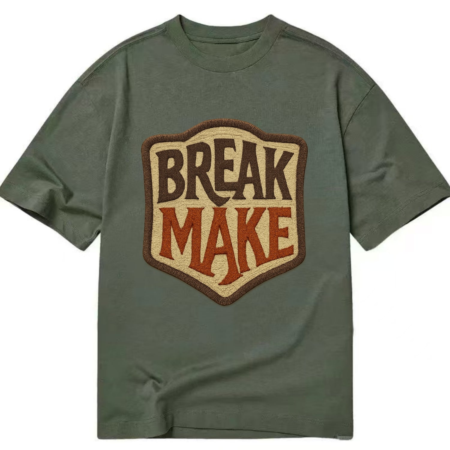 BREAK;MAKE THE RULES Rebel Red Snapback - Classic T-shirt - Army Green