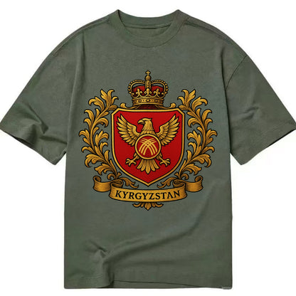 Kyrgyzstan Heritage Badge  - Classic T-shirt - Army Green