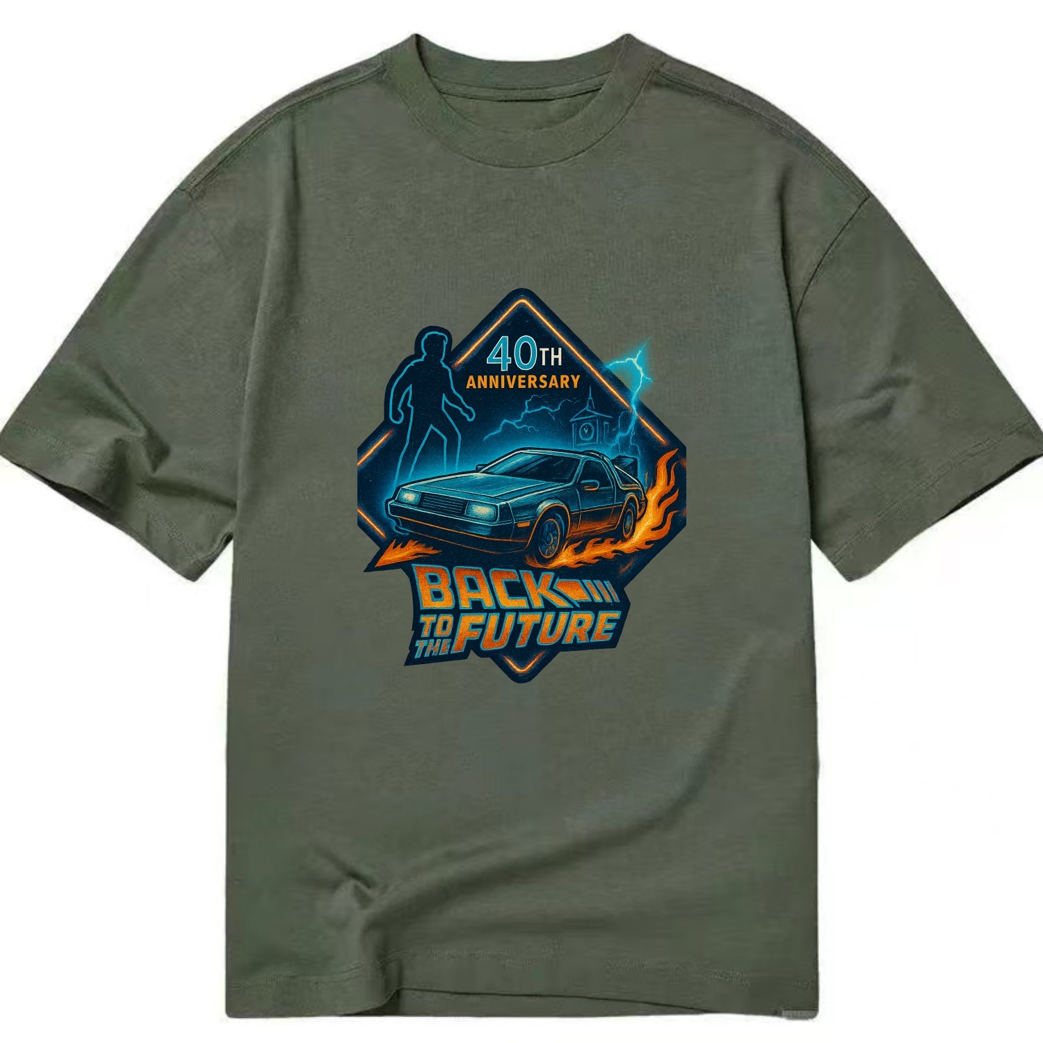 Back To The Future 40th Anniversary 2 - Classic T-shirt - Army Green