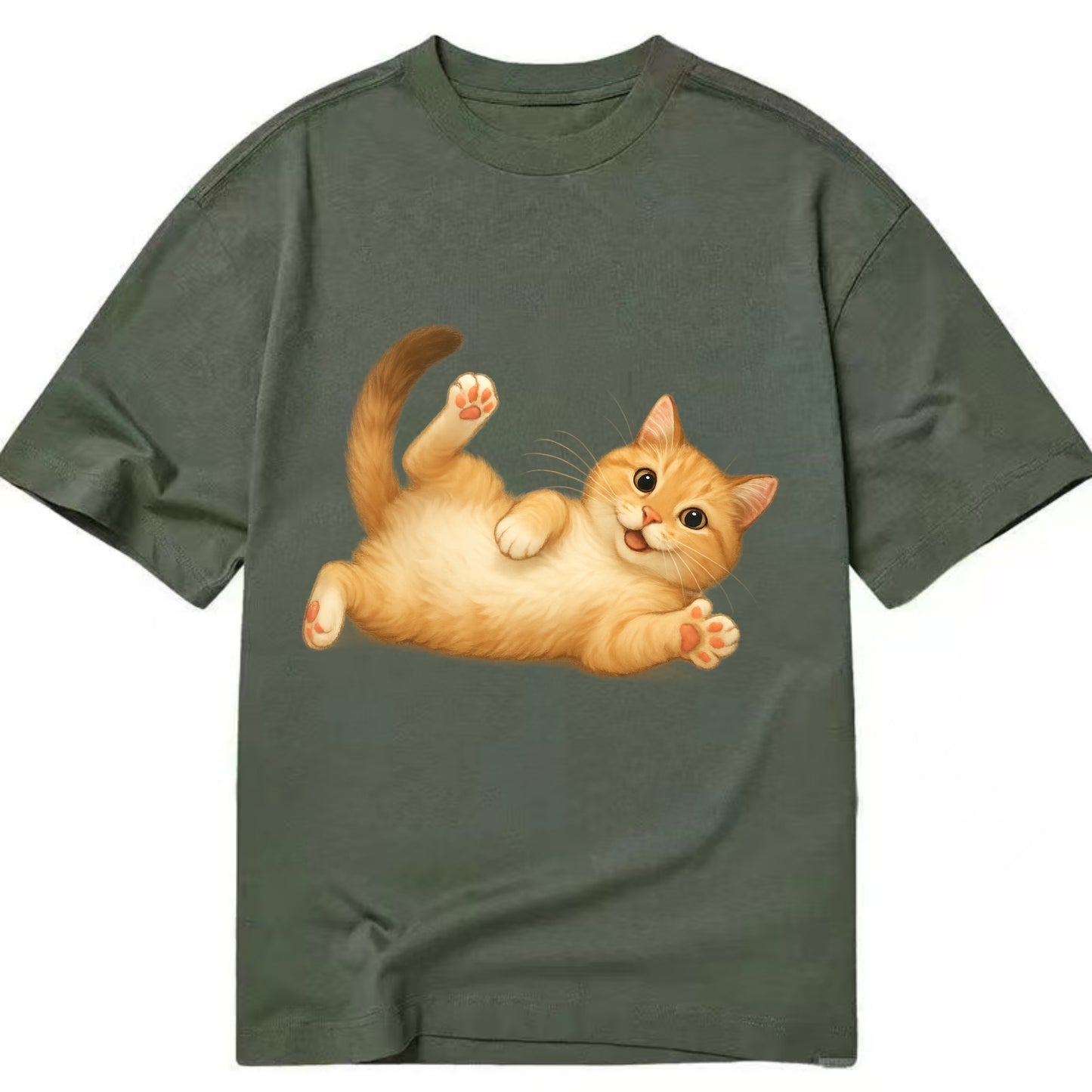 Therapy Cat  - Classic T-shirt - Army Green