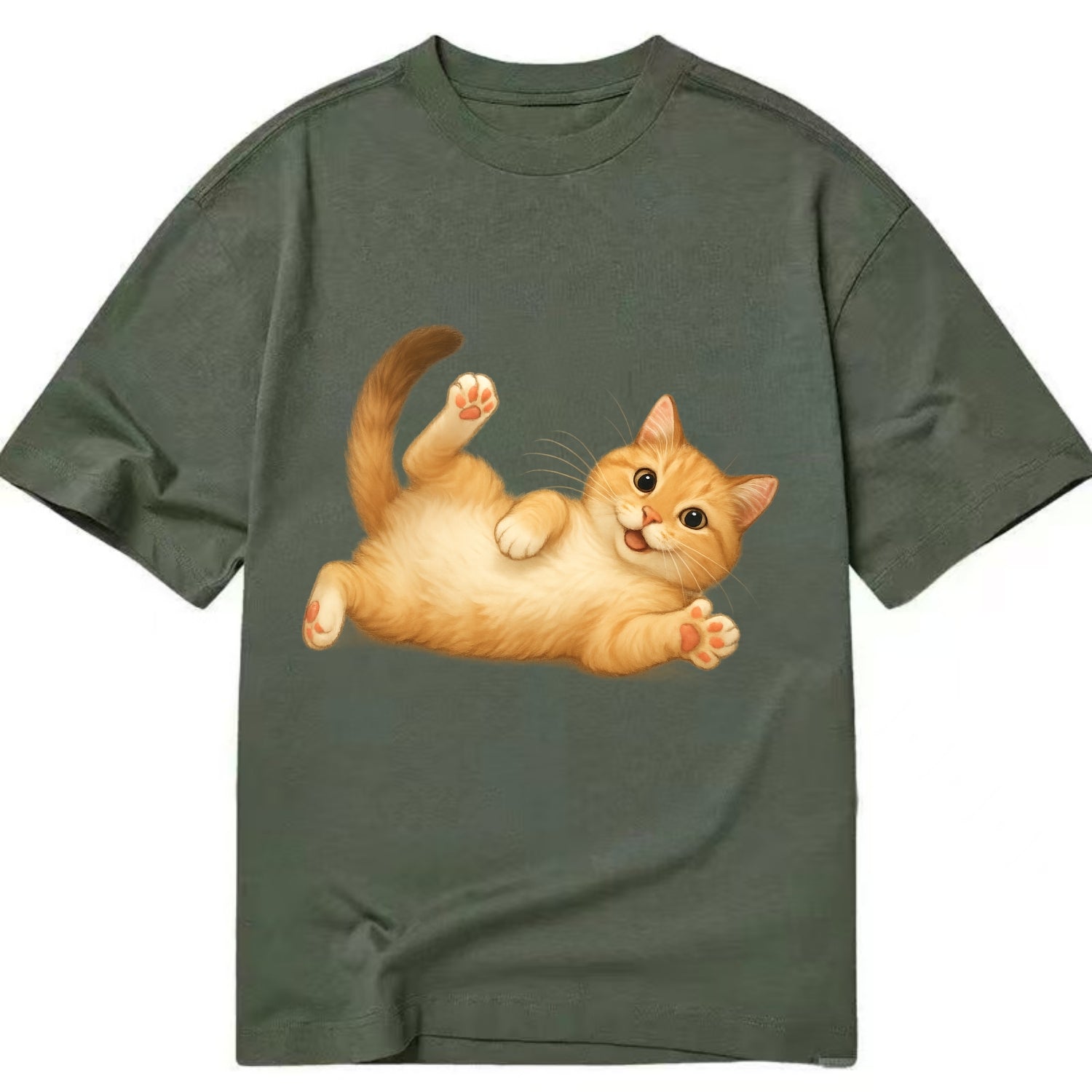 Therapy Cat  - Classic T-shirt - Army Green