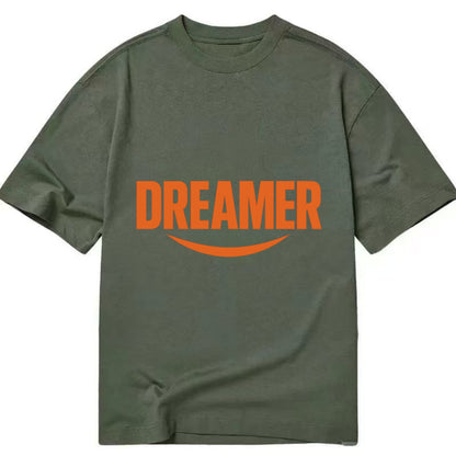Bold typography design - "DREAMER" - imagination, seeing possibilities - Classic T-shirt - Army Green