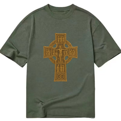 Monasterboice Cross - Classic T-shirt - Army Green