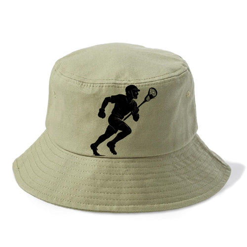 Lacrosse player cradling and running - Bucket Hat
