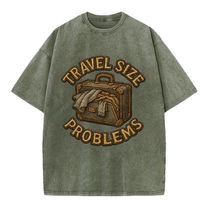 Travel Size Problems  - Vintage T-shirt - Army Green