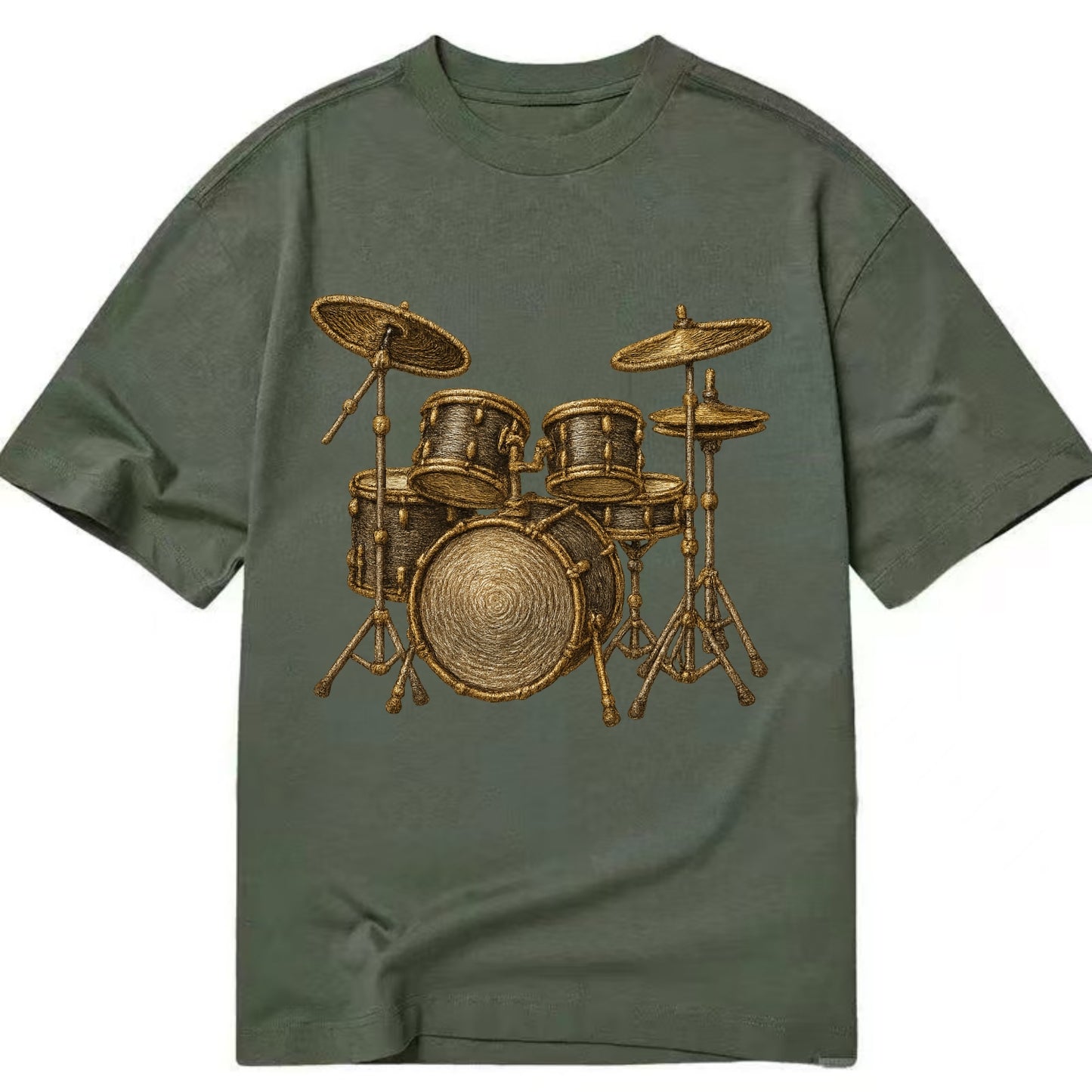 Drum Kit  - Classic T-shirt - Army Green