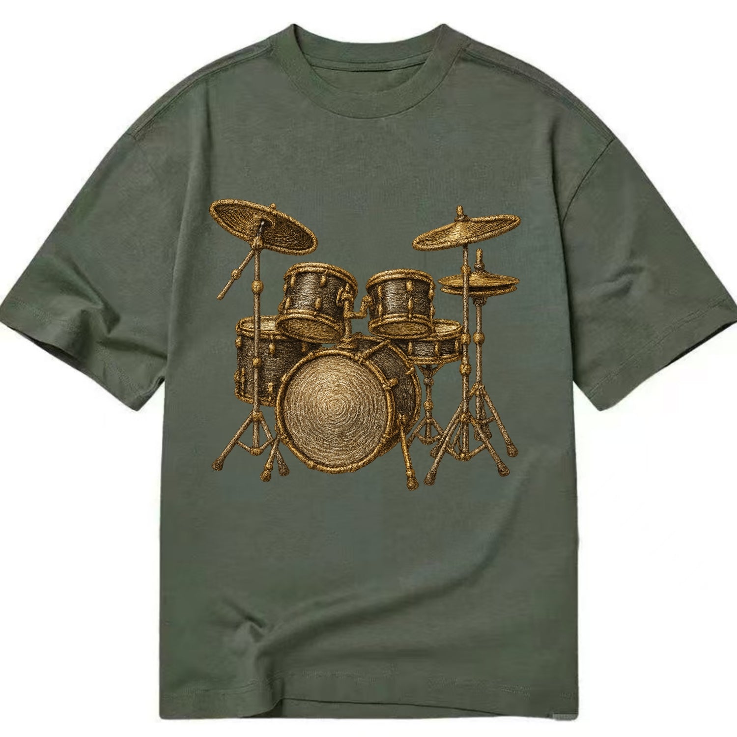 Drum Kit  - Classic T-shirt - Army Green