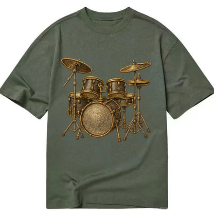 Drum Kit  - Classic T-shirt - Army Green