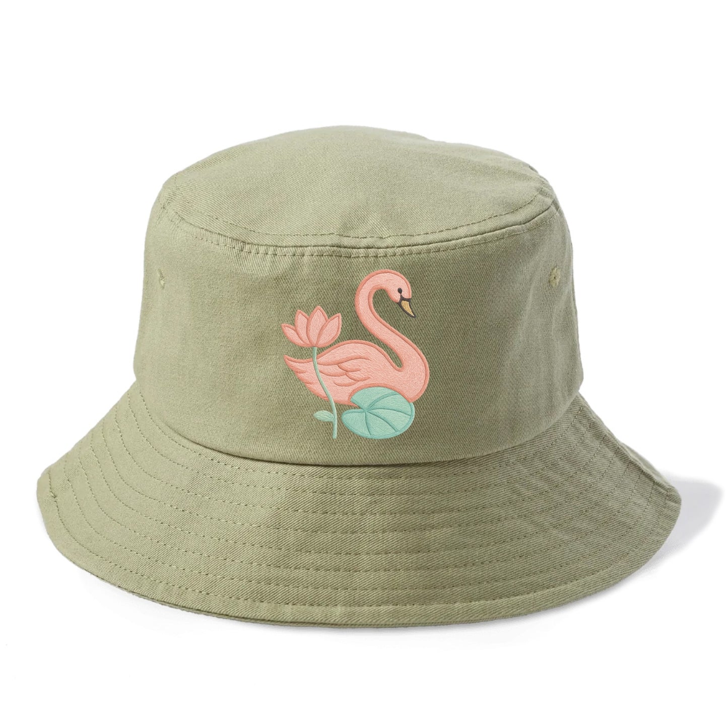 Coral Swan - Bucket Hat - Army Green