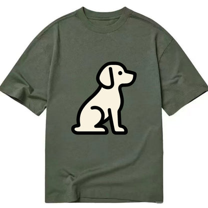 Beagle - Modern minimal sitting pose wit - Classic T-shirt - Army Green