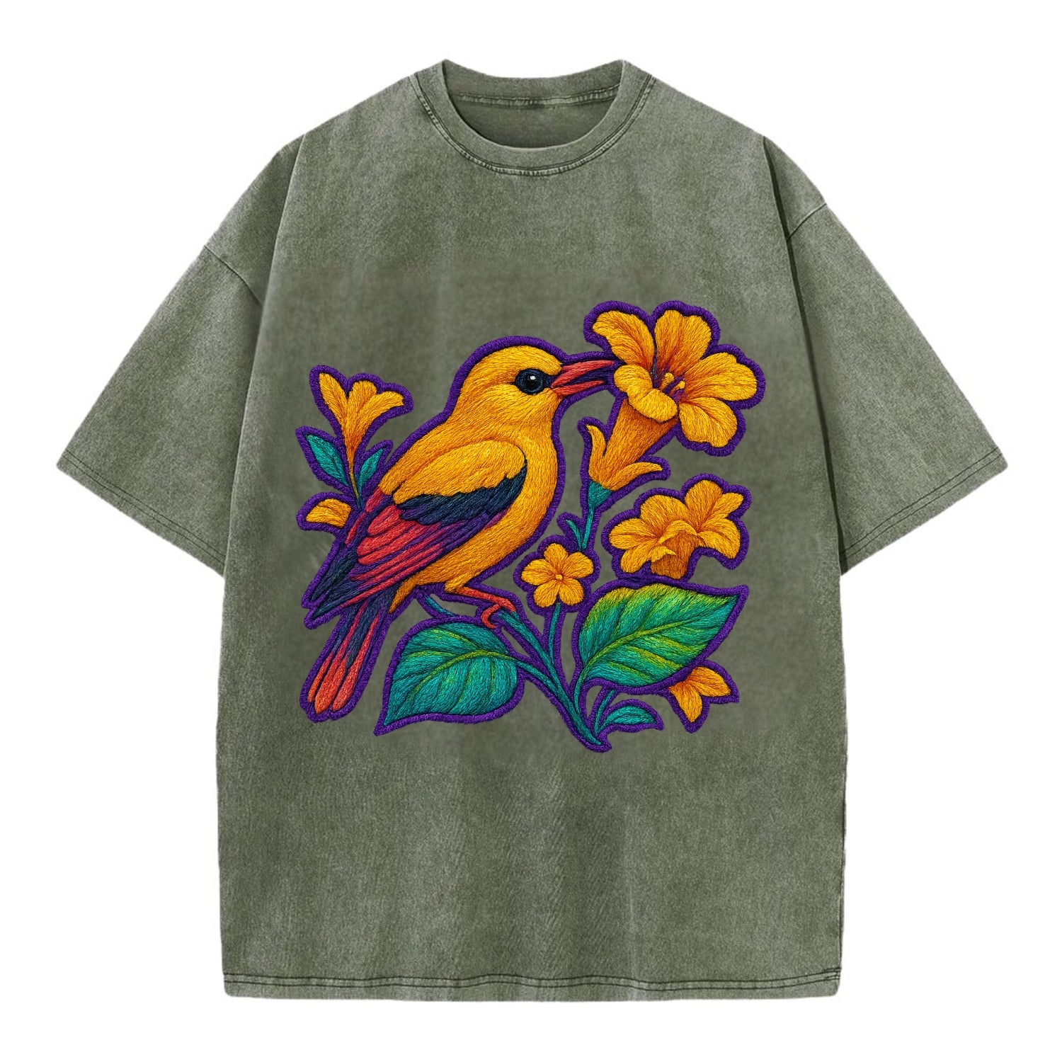 Golden Oriole - Vintage T-shirt - Army Green