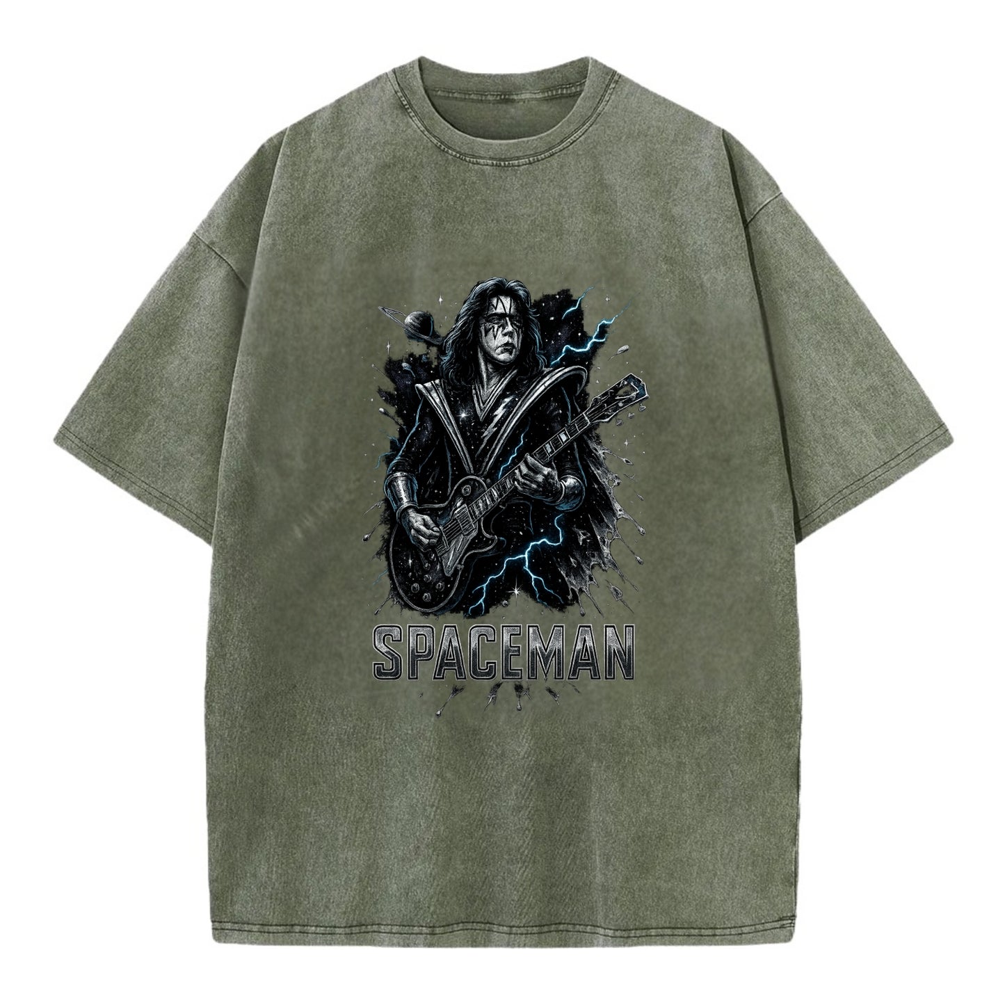 Silver Splash - Vintage T-shirt - Army Green
