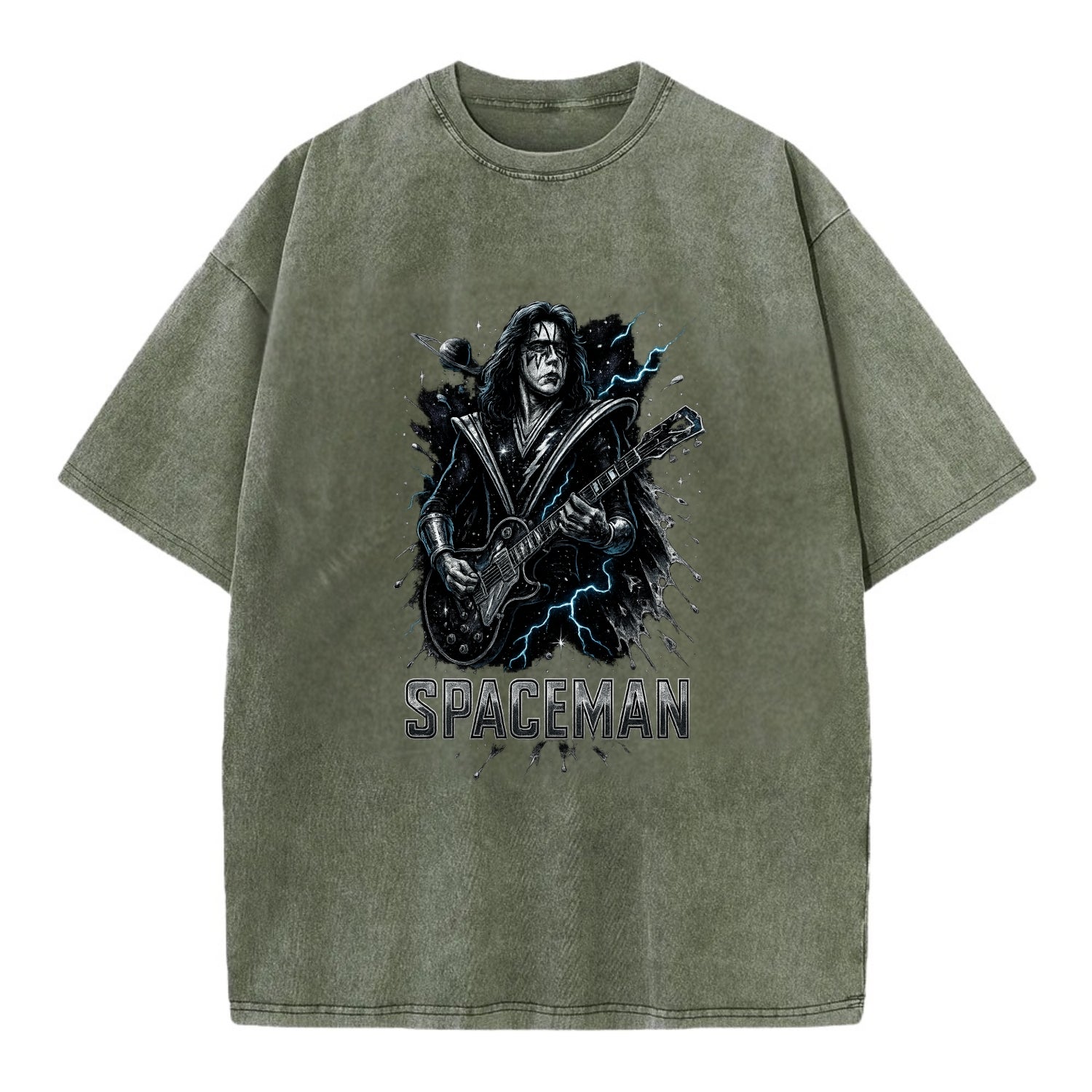 Silver Splash - Vintage T-shirt - Army Green