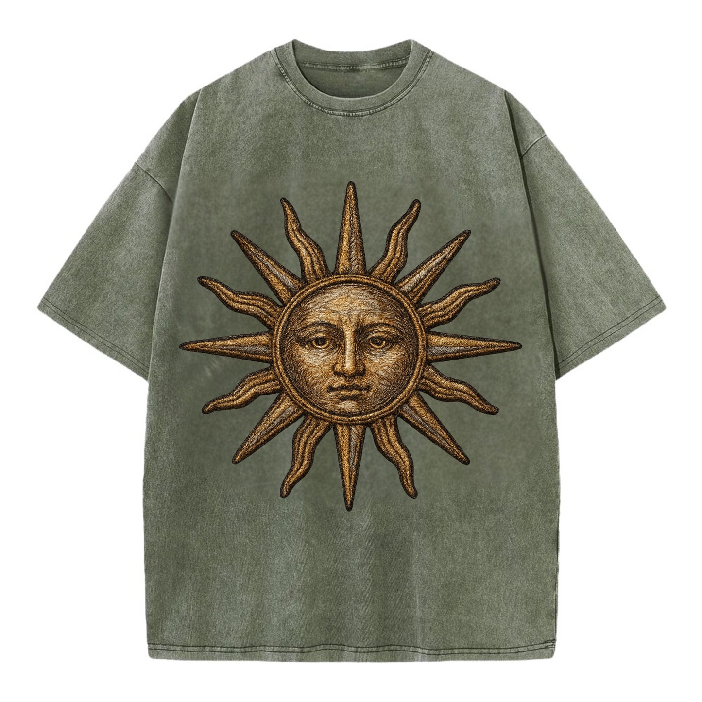 Sun Rays  - Vintage T-shirt - Army Green