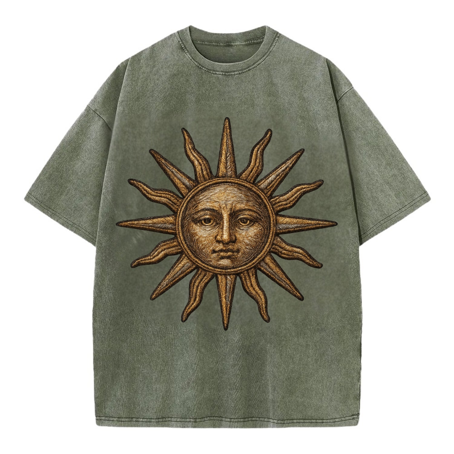 Sun Rays  - Vintage T-shirt - Army Green