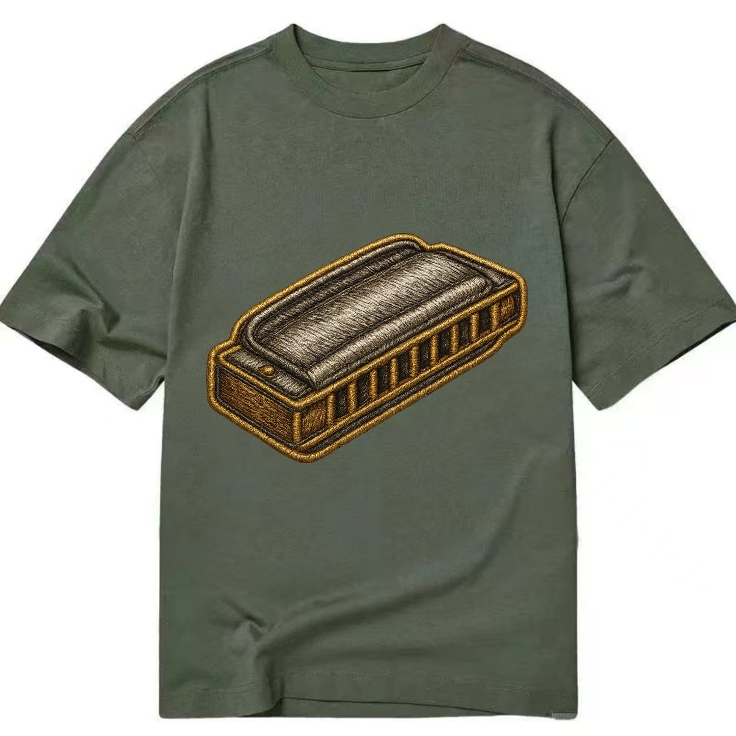Harmonica  - Classic T-shirt - Army Green