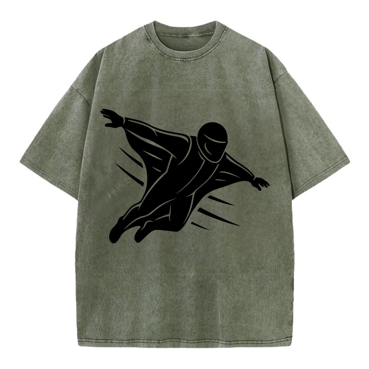 Wingsuit flyer gliding - Vintage T-shirt - Army Green