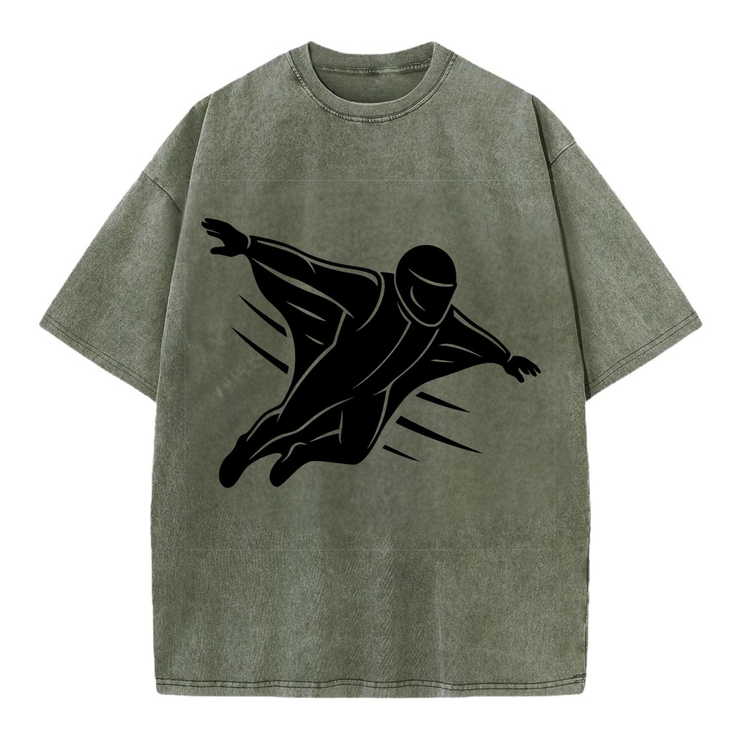 Wingsuit flyer gliding - Vintage T-shirt - Army Green