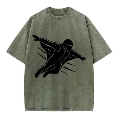 Wingsuit flyer gliding - Vintage T-shirt - Army Green