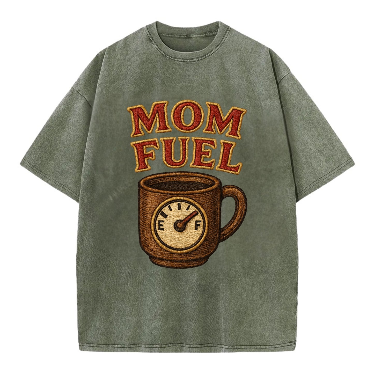 Mom Fuel  - Vintage T-shirt - Army Green