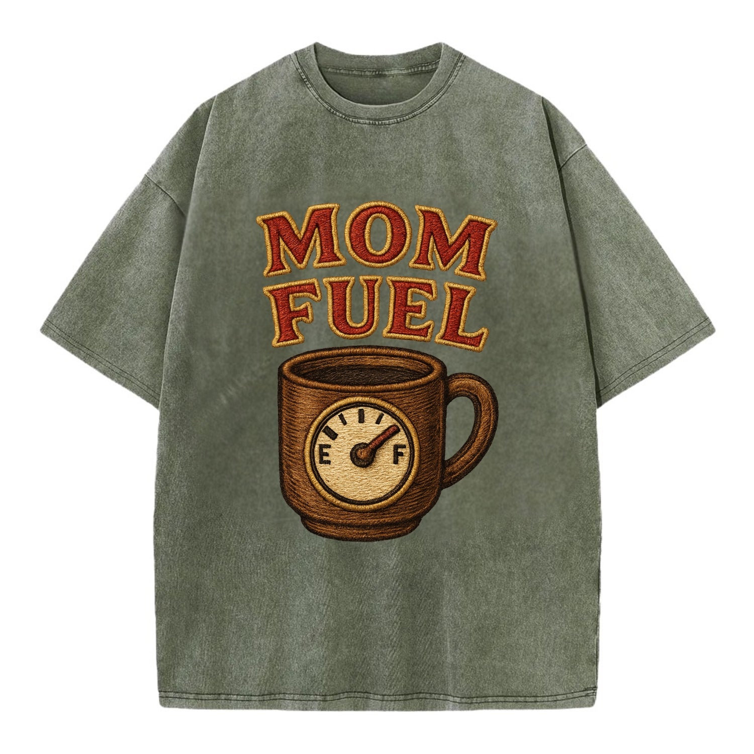 Mom Fuel  - Vintage T-shirt - Army Green