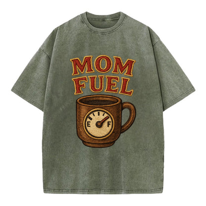 Mom Fuel  - Vintage T-shirt - Army Green