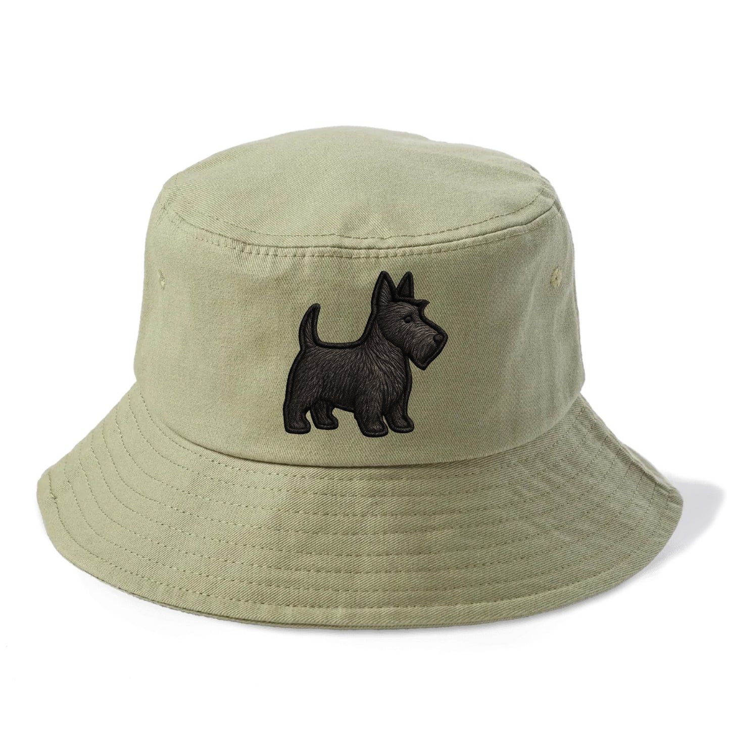 Scottish Terrier - Contemporary scottie - Bucket Hat - Army Green