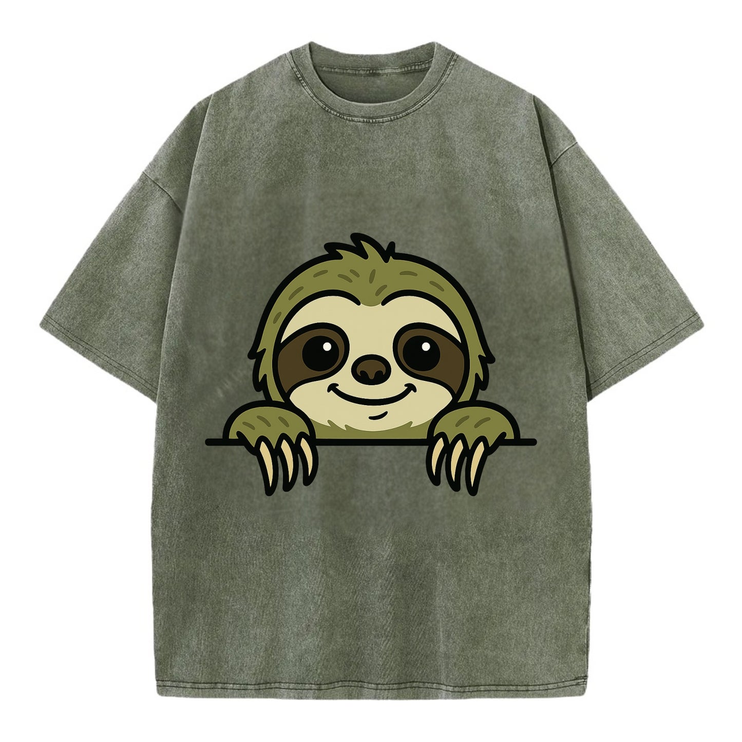 Sloth  - Vintage T-shirt - Army Green