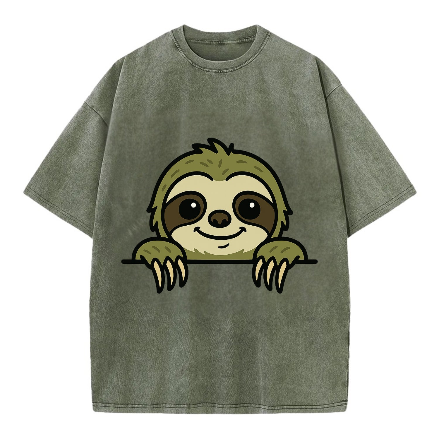 Sloth  - Vintage T-shirt - Army Green