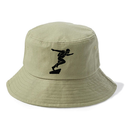Base jumper launching off - Bucket Hat - Army Green