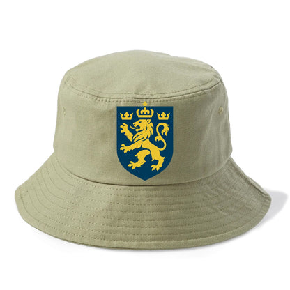Sweden Three Crowns Emblem  - Bucket Hat - Army Green