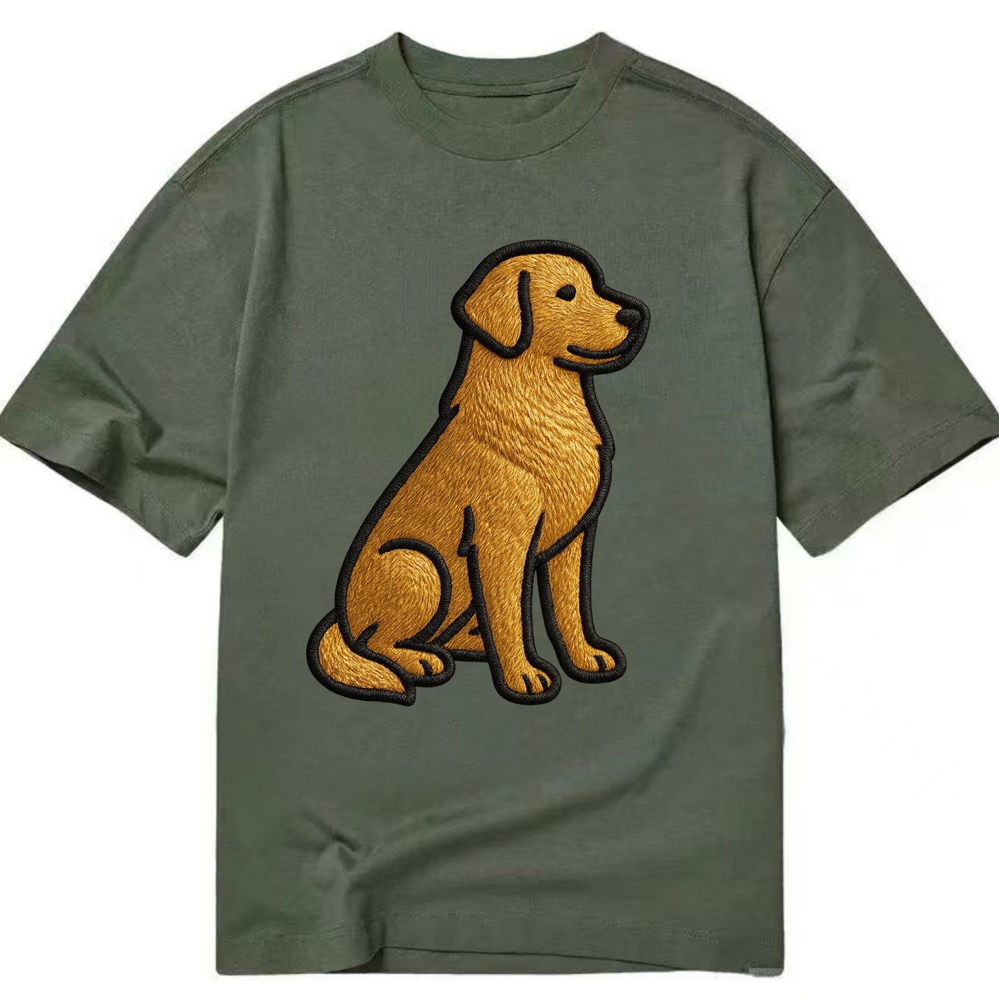 Golden Retriever - Contemporary geometri - Classic T-shirt - Army Green