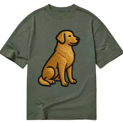 Golden Retriever - Contemporary geometri - Classic T-shirt - Army Green