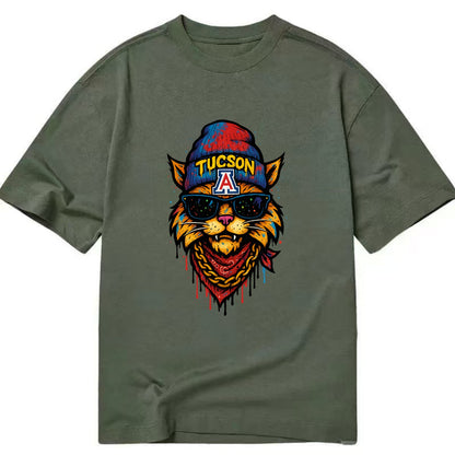 Tucson Wildcat wearing Arizona beanie with A patch - Classic T-shirt - Army Green