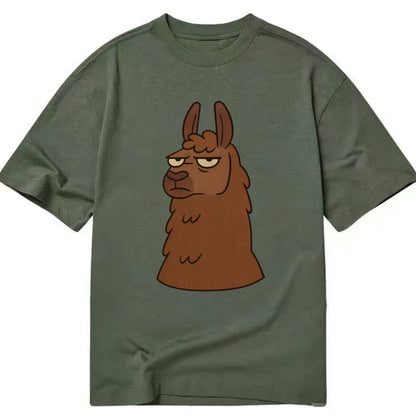 The Llama Judging Silently - Classic T-shirt - Army Green