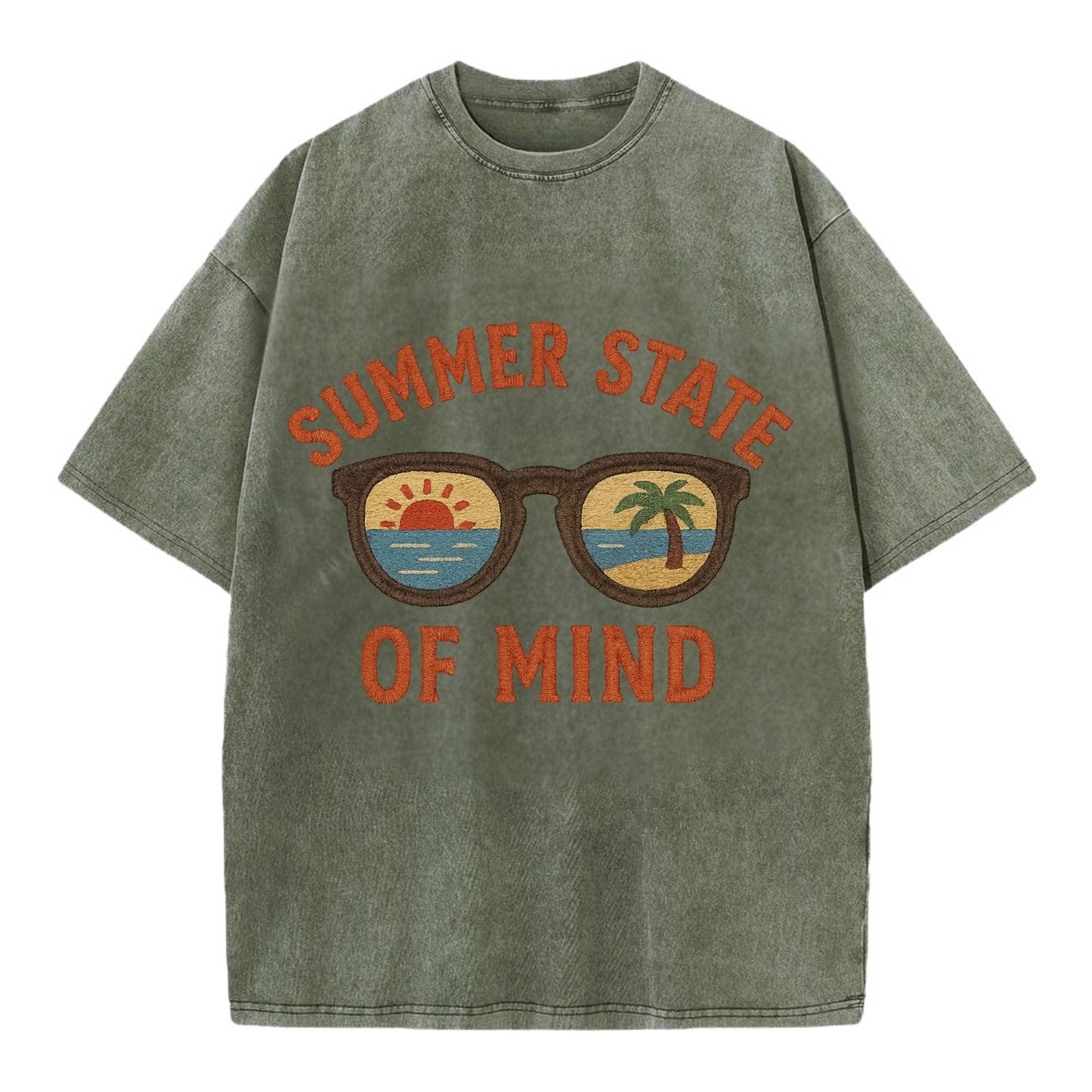 Summer State Of Mind  - Vintage T-shirt - Army Green